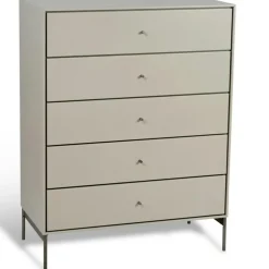 Mavis Byråer-Volt Byrå Med 5 Lådor, Beige/Svart