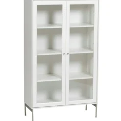 Mavis Skåp & Vitrinskåp-Volt Skåp Glasdörr Vit, 75x32x130 cm
