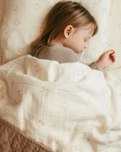 Nobodinoz Påslakan-Wabi Sabi Bäddset 100x140 cm + 45x40 cm, Brown Hoshi Birds