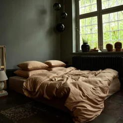 Lexington Bäddset-Washed Cotton Sateen Bäddset 150x210 + 50x60 cm, Blue Sky