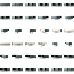 Wave Mediabänk 3D, Antracit / Toppskiva Betsad Ek