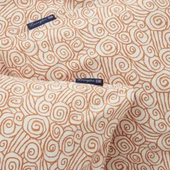 Wave Printed Cotton Sateen Örngott 50x90 cm, Terra