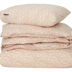 Wave Printed Cotton Sateen Örngott 50x90 cm, Terra