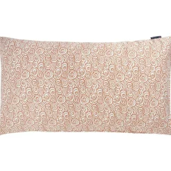 Wave Printed Cotton Sateen Örngott 50x90 cm, Terra