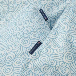 Wave Printed Cotton Sateen Bäddset 150x210 + 50x60 cm, Blå