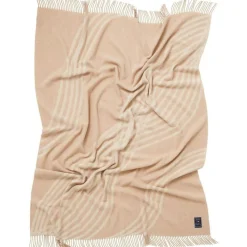 Lexington Plädar & Filtar-Waves Recycled Wool Jacquard Pläd 130x170 cm, Beige/Off-white