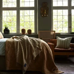 Lexington Plädar & Filtar-Waves Recycled Wool Jacquard Pläd 130x170 cm, Beige/Off-white