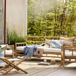 Lexington Plädar & Filtar-Waves Recycled Wool Jacquard Pläd 130x170 cm, Beige/Off-white