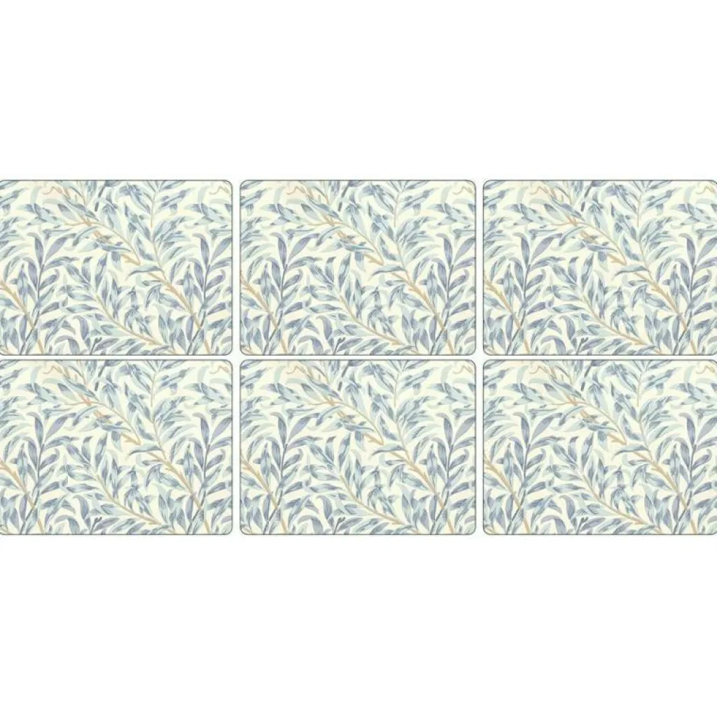 Pimpernel Bordstabletter & Glasunderlägg-Willow Bough Blue Bordstablett 23x30 cm, 6-Pack