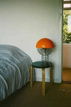 Verpan Bordslampor-Wire Bordslampa 30 cm, Krom / Orange