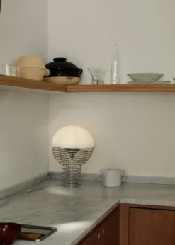 Verpan Bordslampor-Wire Bordslampa 30 cm, Krom / Orange