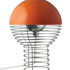 Wire Bordslampa 40 cm, Krom / Orange