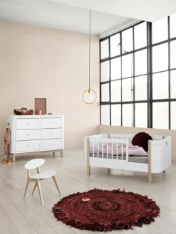 Wood Byrå 6 Lådor, Vit/Ek