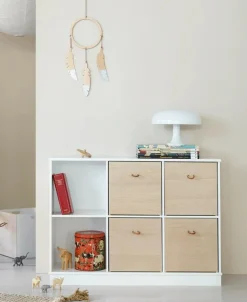 Barn Oliver Furniture Bokställ & Boklådor|Klädförvaring Barn-Wood Hyllenhet 3x2 Horisontal med Bas,