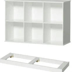 Barn Oliver Furniture Bokställ & Boklådor|Klädförvaring Barn-Wood Hyllenhet 3x2 Horisontal med Bas,