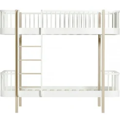 Barn Oliver Furniture Våningssängar|Barnsängar-Wood Original Våningssäng, Vit/Ek