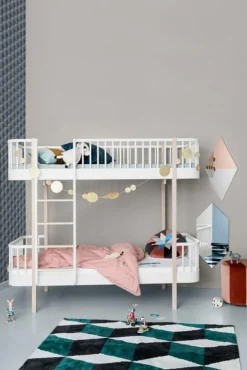 Barn Oliver Furniture Våningssängar|Barnsängar-Wood Original Våningssäng, Vit/Ek