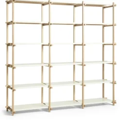 HAY Bokhyllor-Woody Hyllsystem 2.0 High Soaped Oak / Almond White