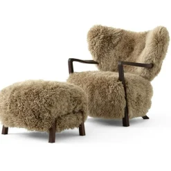 Wulff ATD2 Loungefåtölj + ATD3 Fotpall, Ek/ Sheepskin Honey
