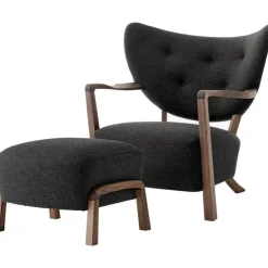 Wulff ATD2 Loungefåtölj + Fotpall, Ek/Sheepskin Moonlight