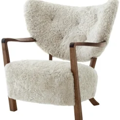&Tradition Fåtöljer-Wulff ATD2 Loungefåtölj, Valnöt / Sheepskin Moonlight